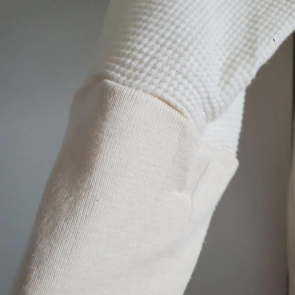 Splendid Size S Cream Waffle Knit 3/4 sleeve shirt - Picture 6 of 9